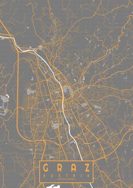 Graz City Map Bauhaus