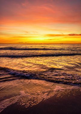 Beach sunset landscape