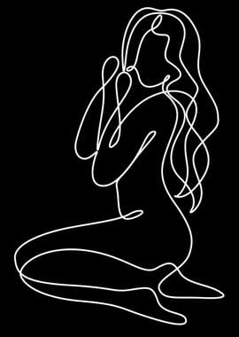 One Line Art Woman