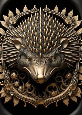 hedgehog Golden Art Deco