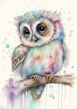 Cute pastel Owl