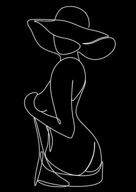 One Line Art Woman