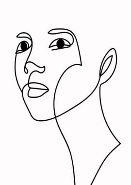 One Line Art Woman