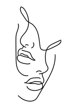 One Line Art Woman