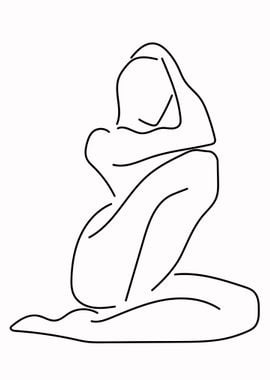 One Line Art Woman