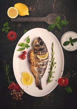 Fish dish with lemon