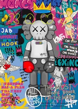 Boxing kaws' Poster, picture, metal print, paint by Biopic Studio