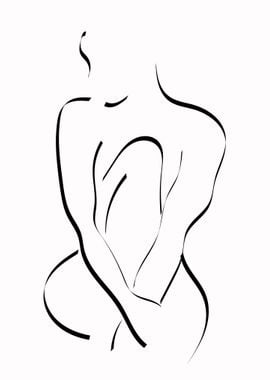 One Line Art Woman