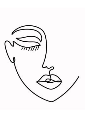 One Line Art Woman