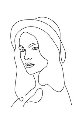 One Line Art Woman