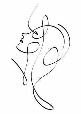 One Line Art Woman