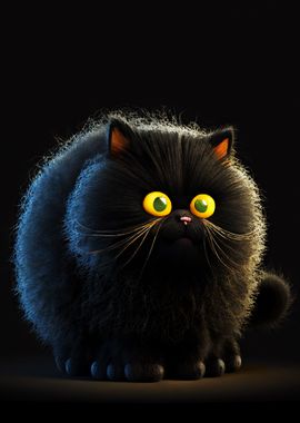 Black Funny Cat 