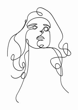 One Line Art Woman