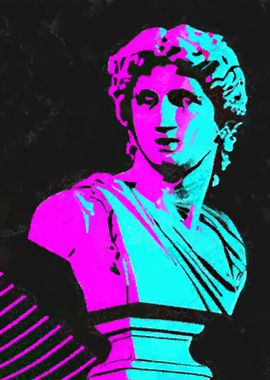 Vaporwave aesthetic statue