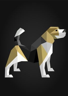 polygonal dog abstract