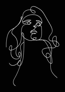 One Line Art Woman