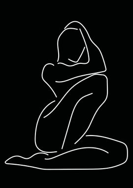 One Line Art Woman