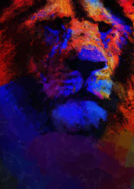 Lion abstract portrait