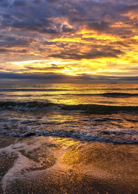 Sea landscape sunrise view