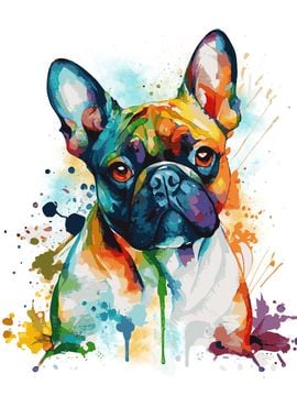 Colorful French Bulldog 