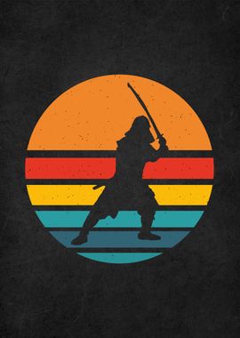 vintage retro samurai