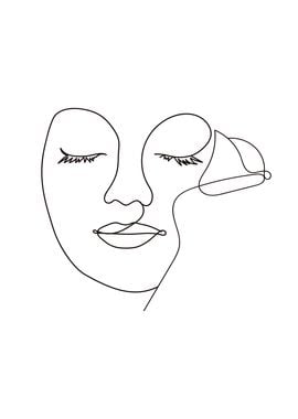 Elegant woman face drawing