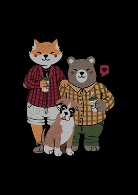 Fox Bear Boxer Valentines