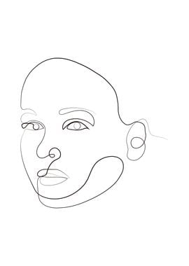 Woman face continuous line