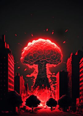 Red atomic explosion