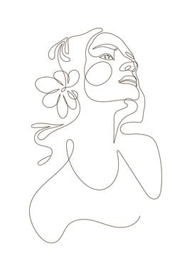 Erotic woman floral face