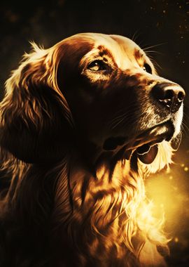 The dog of golden light