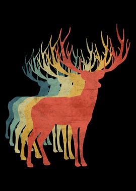 Deer Retro Vintage Color