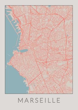 Marseille Vintage Map