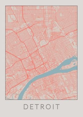 Detroit Vintage Map