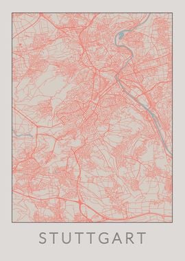 Stuttgart Vintage Map