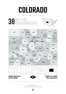 colorado USA state map