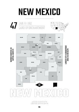 New mexico usa state map