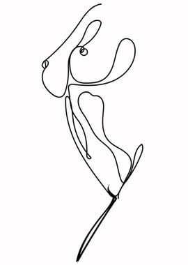 One Line Art Woman