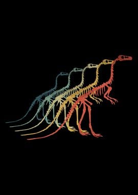 Dinosaur Skeleton Retro