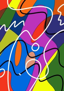 Abstract Line Art Poster