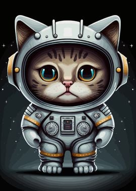 Cat astronaut in space