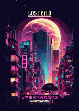 Futuristic Vaporwave City