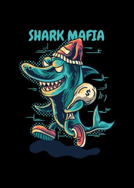 Shark mafia cartoon animal