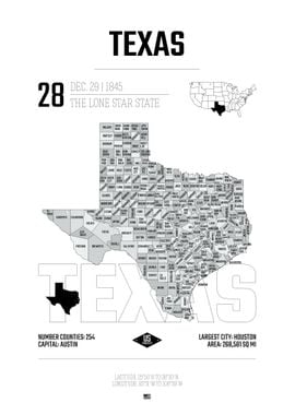 Texas USA state map