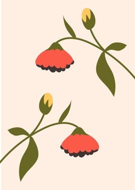 Cute spring flowers poster