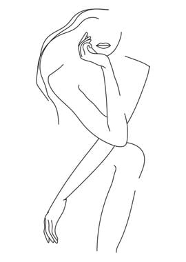 One Line Art Woman