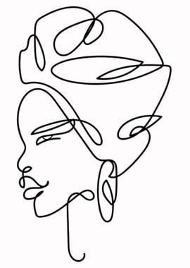 One Line Art Woman