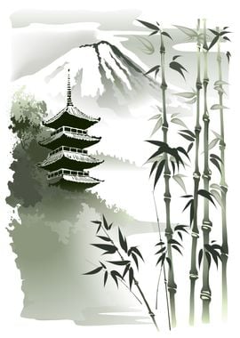 Mountains and Bamboo