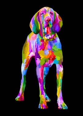 Colorful bloodhound dog