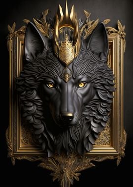 King Wolf Golden Art Deco